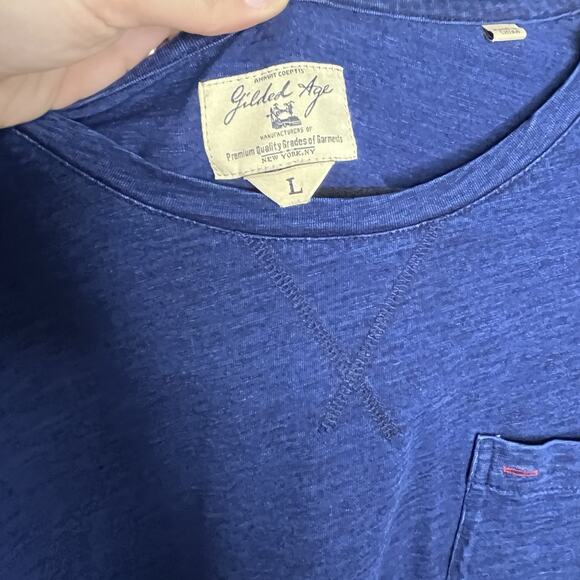 Men's Blue Long Sleeve Tee - Picture 8 of 9